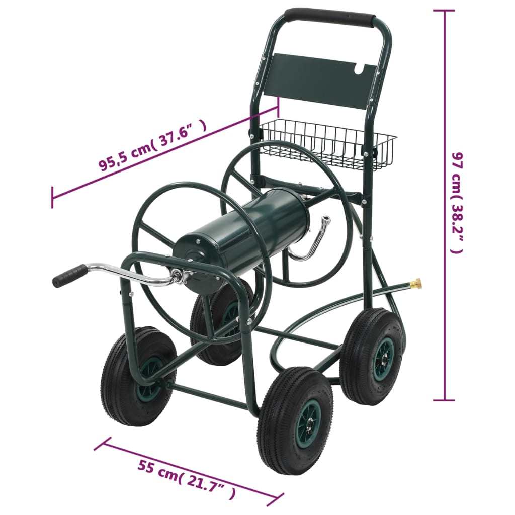 Garden Hose Trolley with 1/2" Hose Connector 246.1' Steel Doba